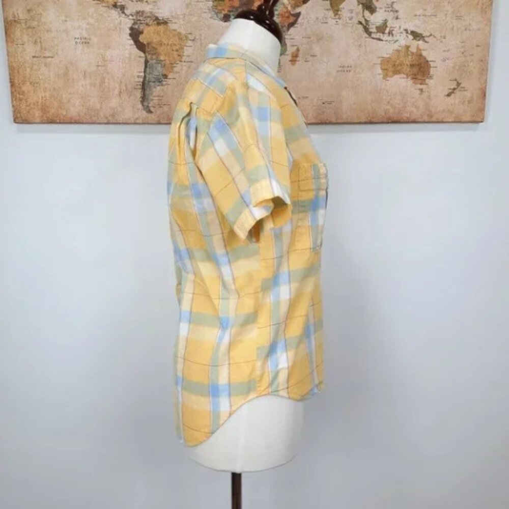 Vtg 90s plaid 100% cotton blouse - Gloria Vanderbilt brand - Picture 3 of 8